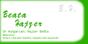beata hajzer business card